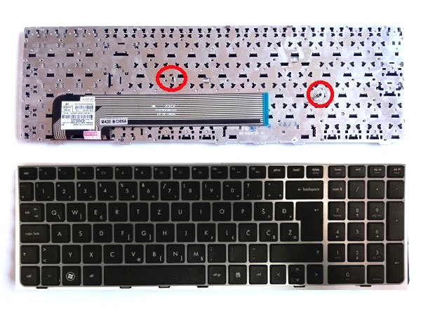 Tipkovnica za prenosnik HP ProBook 4530 4530S 4730 4730S 4535S 4735S 638179-BA1 z okvirjem SLOVENSKA Š Đ Ž Ć Č